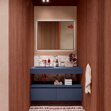 FRIDA LED-Spejl med baggrundslys, Sort, 100x80 cm